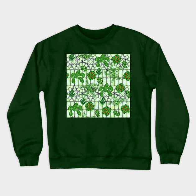 Victorian Greenhouse in Gouache Crewneck Sweatshirt by paintedpansy